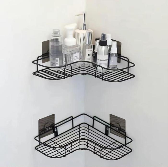 RackSpace™ Metal Bathroom Corner Storage Shelves