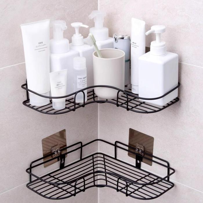 RackSpace™ Metal Bathroom Corner Storage Shelves