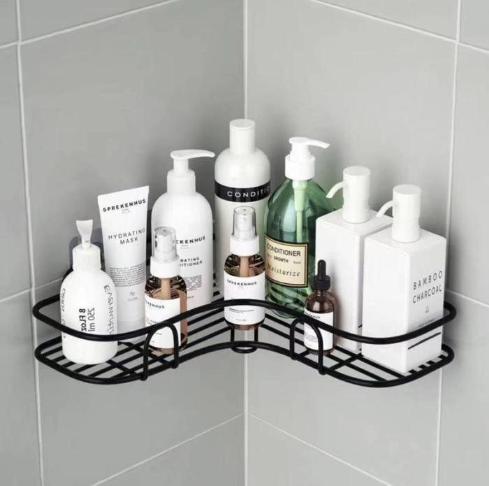 RackSpace™ Metal Bathroom Corner Storage Shelves